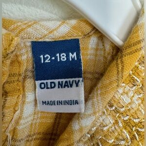 Old Navy Plaid 3/4-Sleeve Dress for Baby 12-18 Months